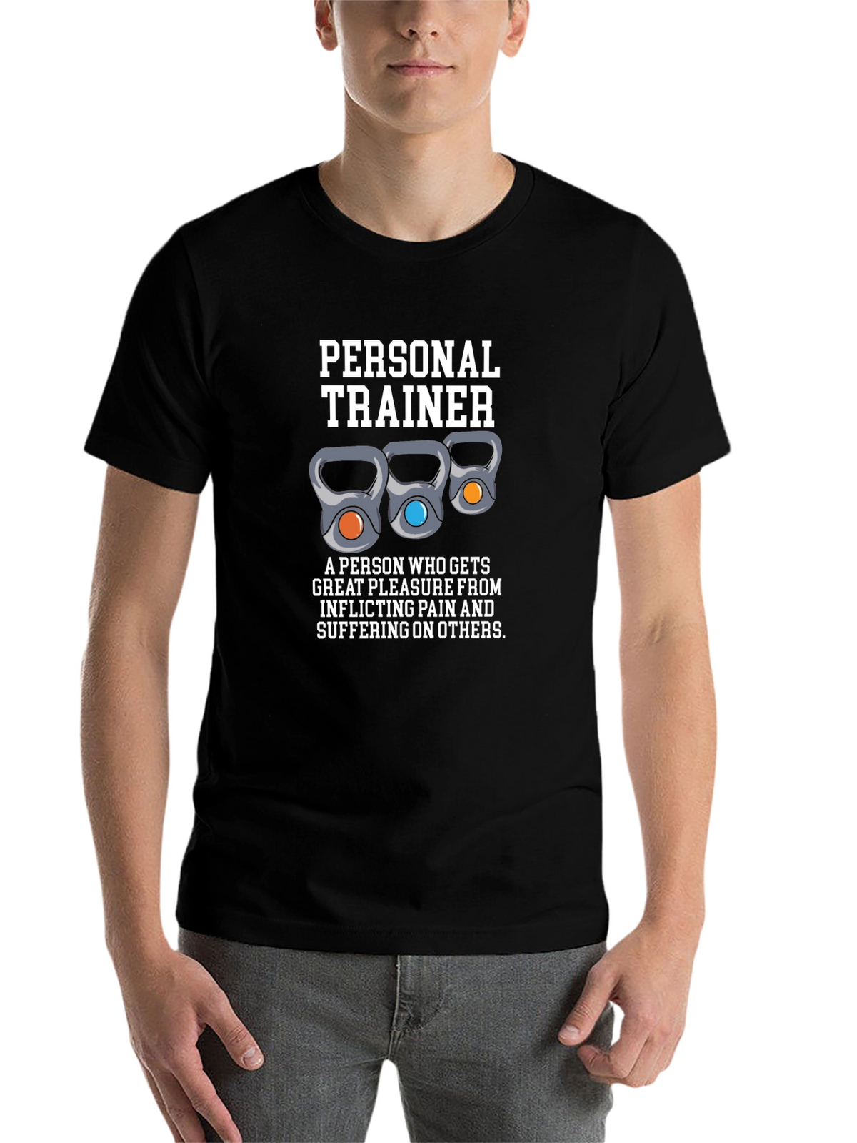 Funny Personal Trainer T-Shirt - Kettlebell Design
