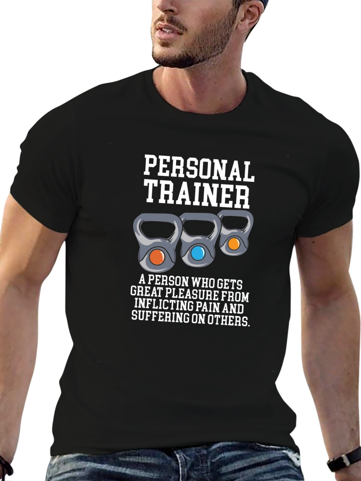 Funny Personal Trainer T-Shirt - Kettlebell Design