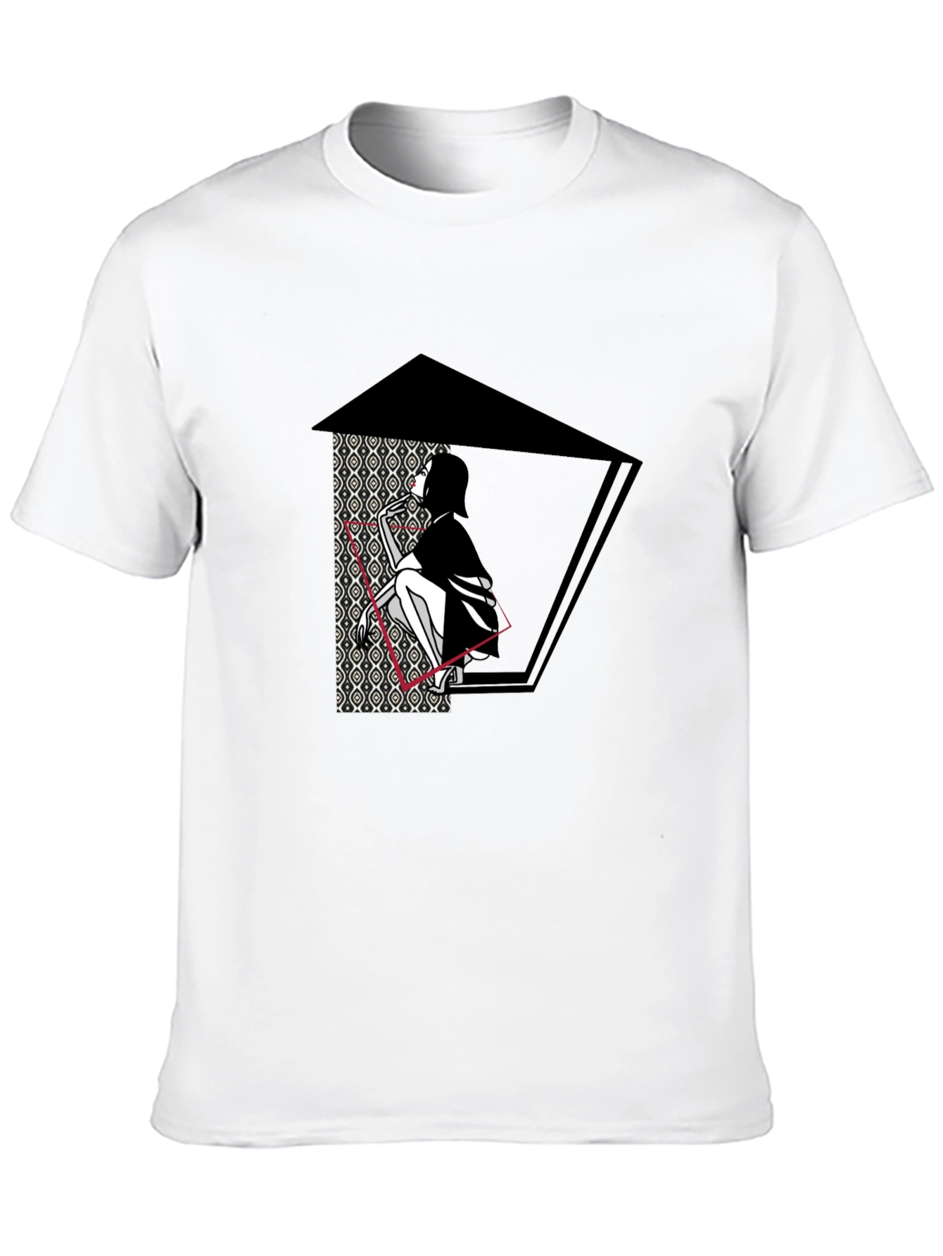 Artistic Graphic Print Black T-Shirt