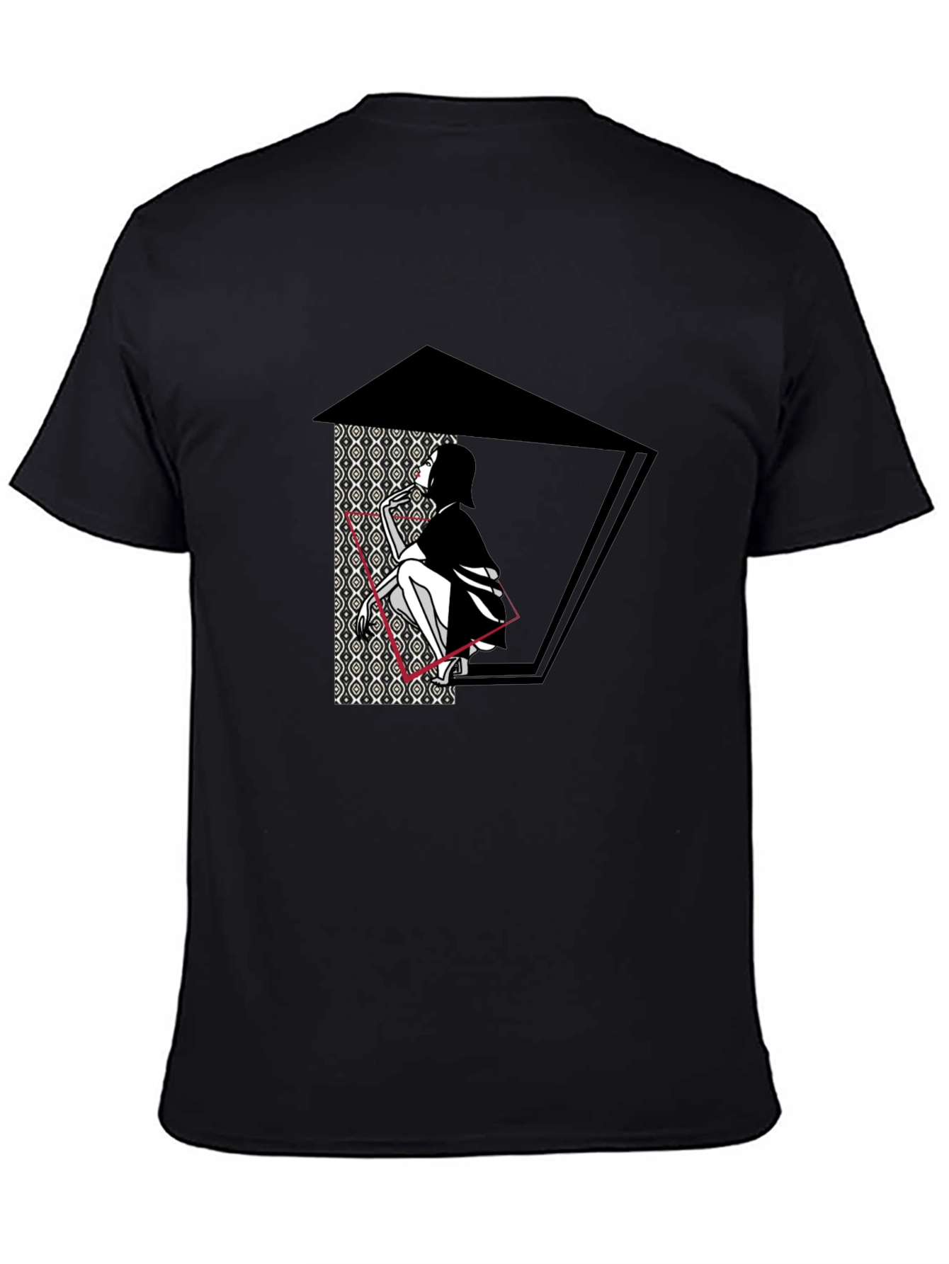Artistic Graphic Print Black T-Shirt
