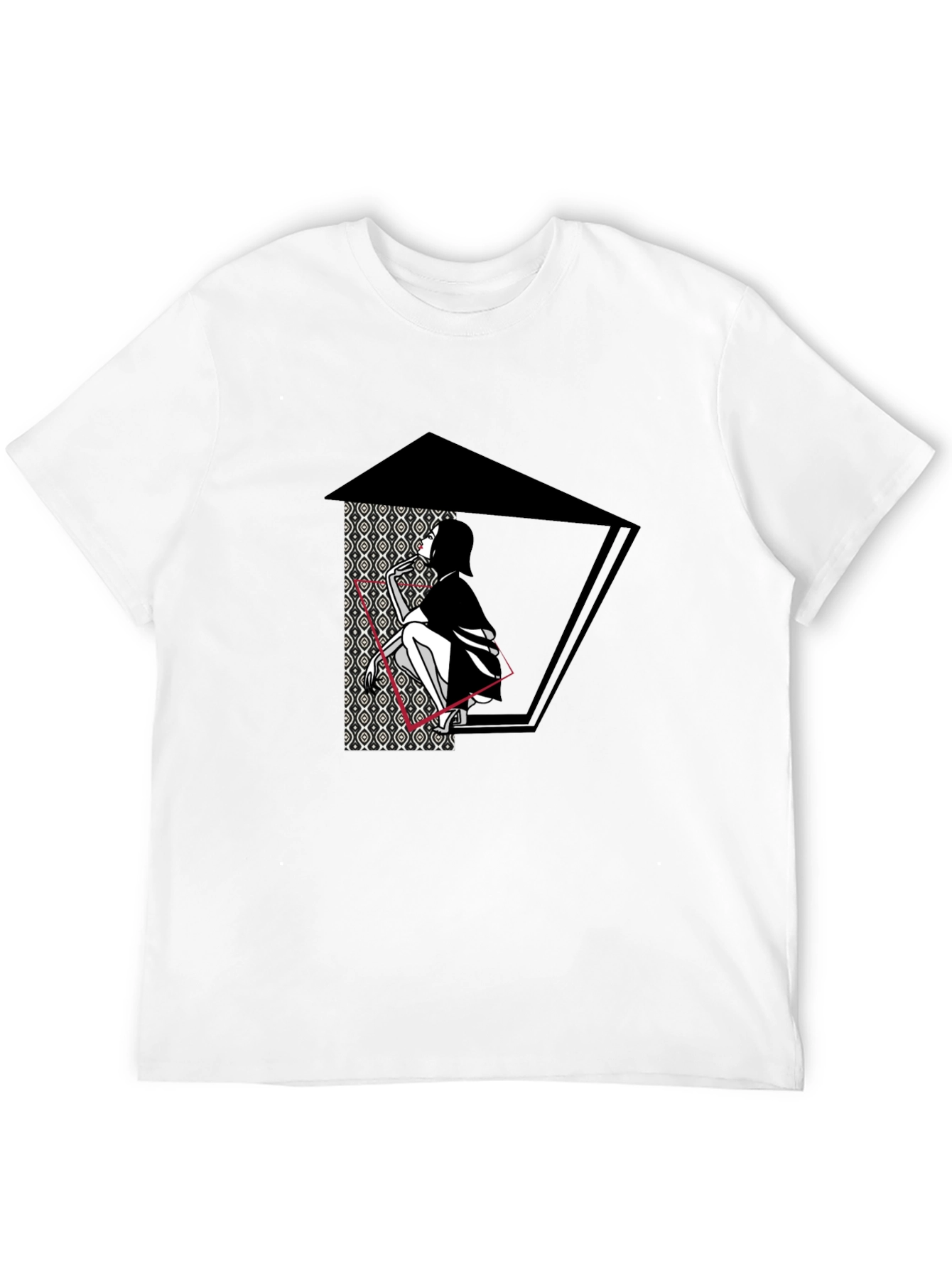 Artistic Graphic Print Black T-Shirt