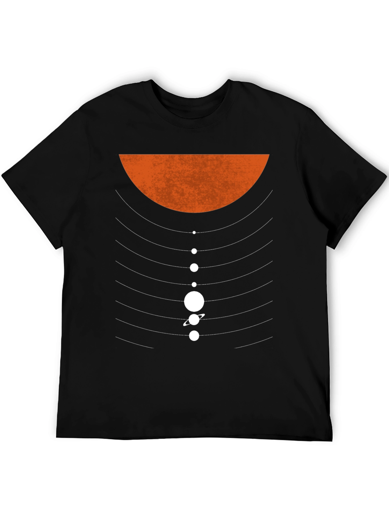 Planetary Orbit Graphic T-Shirt - Black Cotton Blend