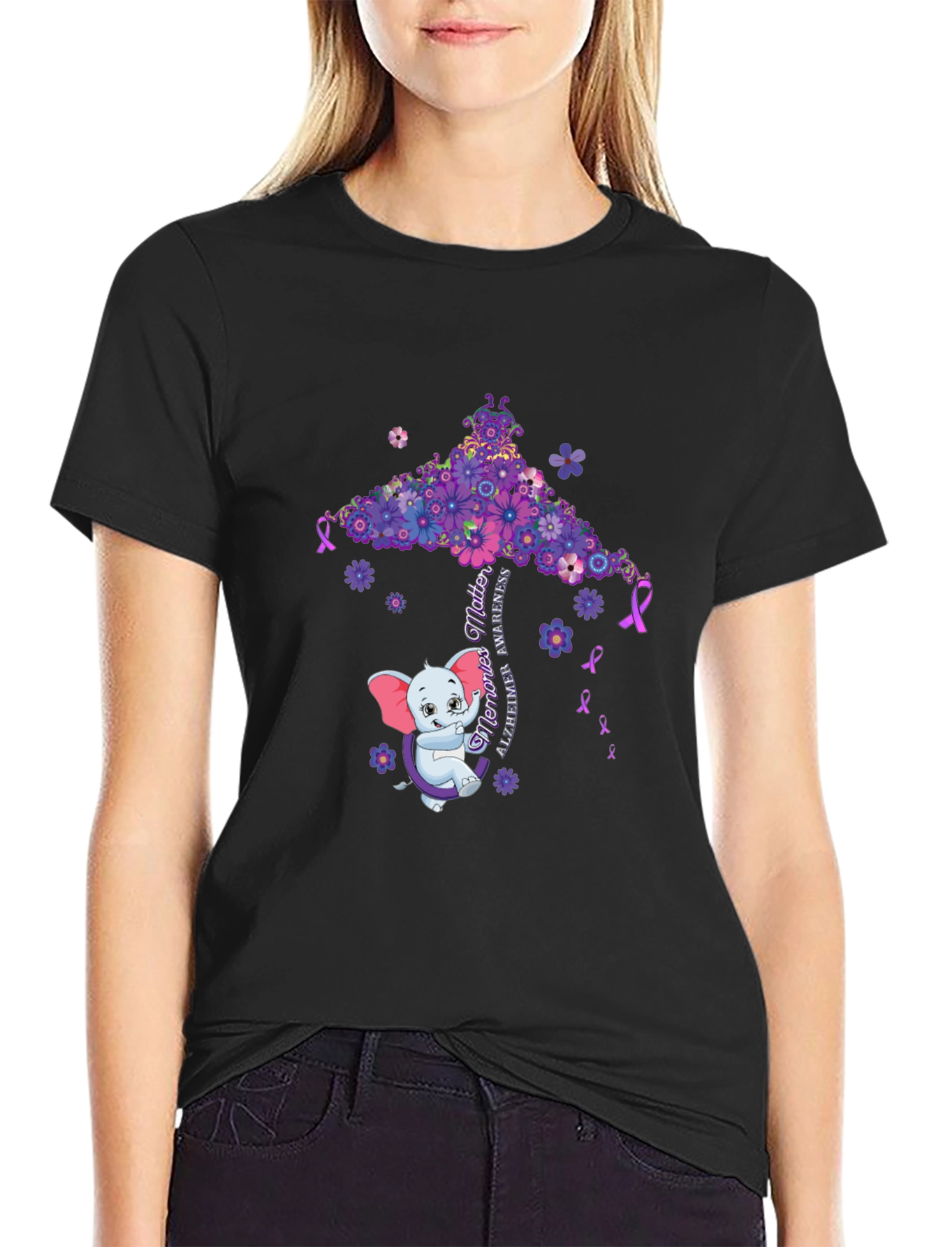 Alzheimers Awareness Elephant T-Shirt