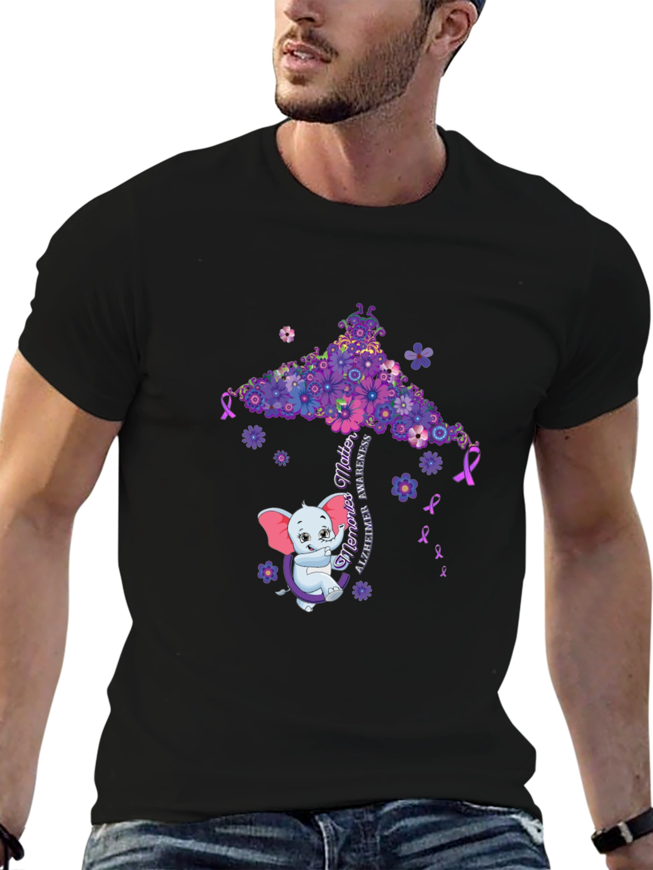 Alzheimers Awareness Elephant T-Shirt