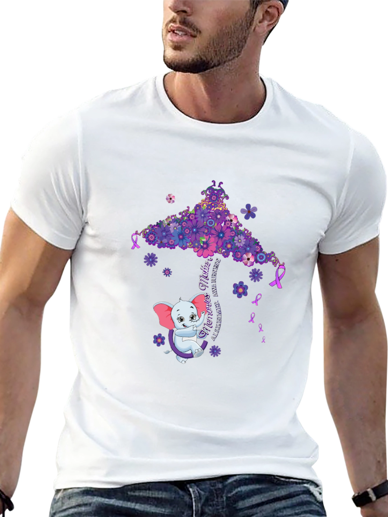 Alzheimers Awareness Elephant T-Shirt