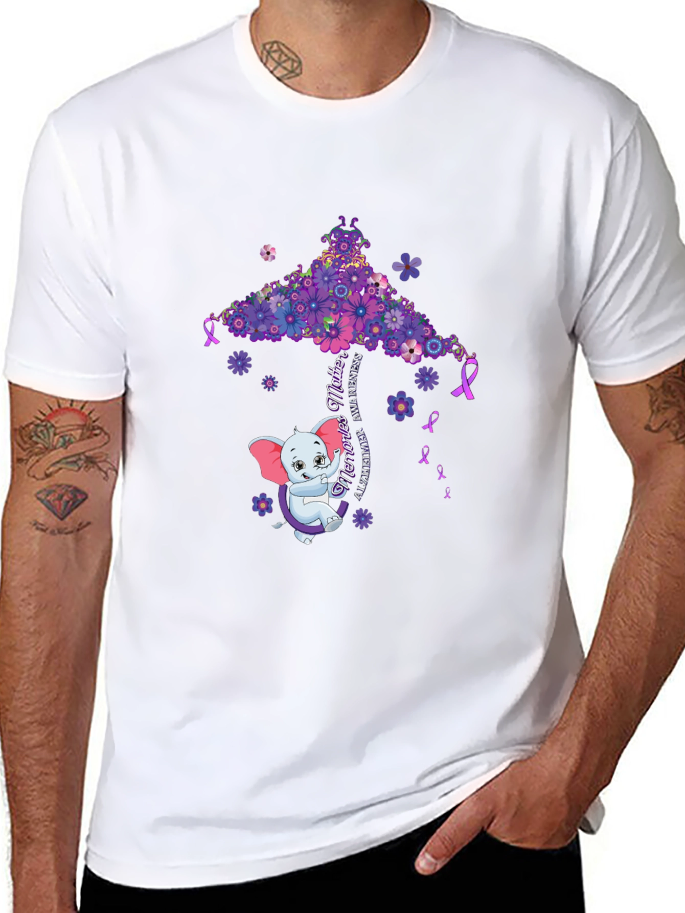 Alzheimers Awareness Elephant T-Shirt