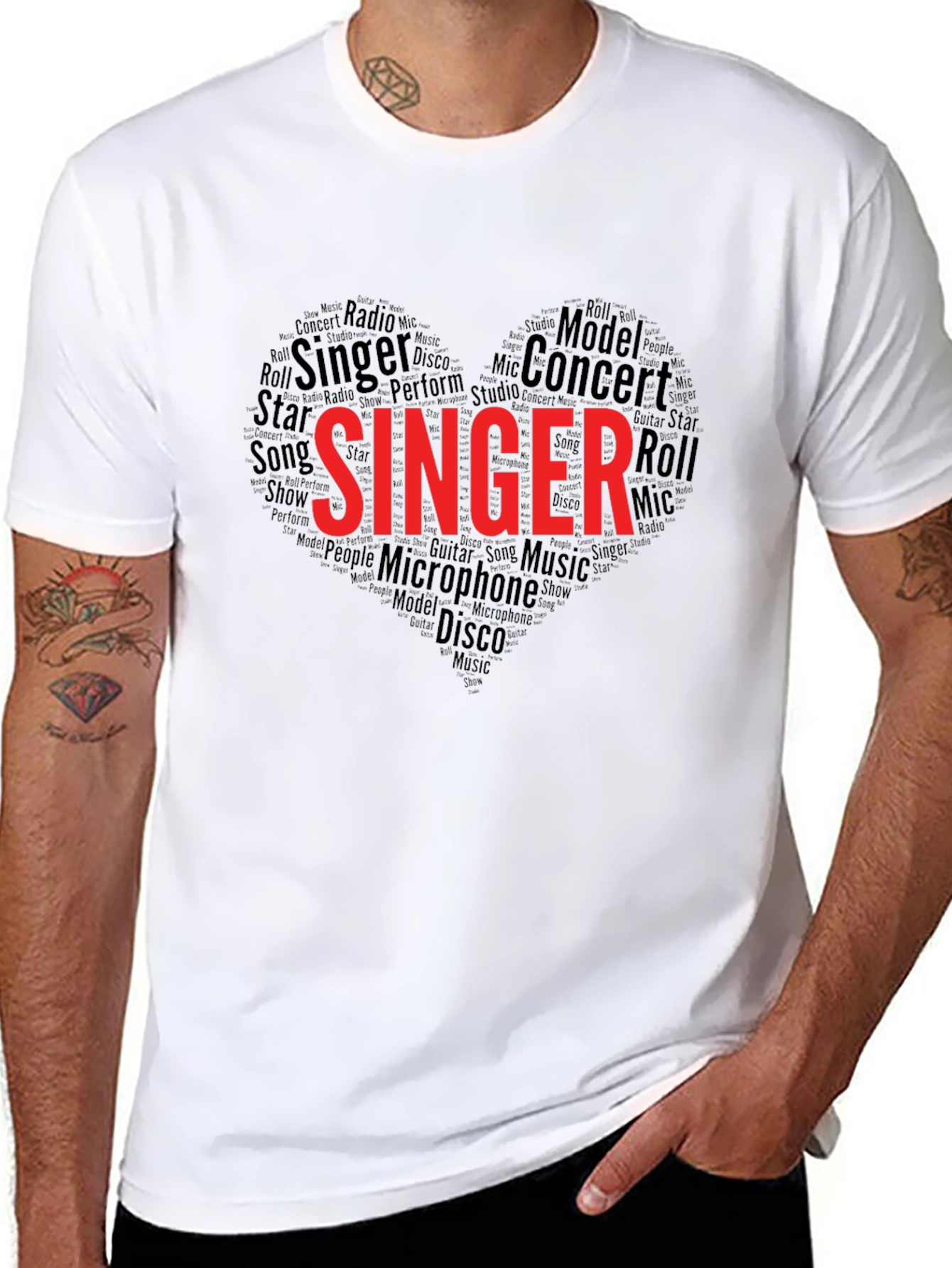 Singer Heart Word Art Graphic Tee