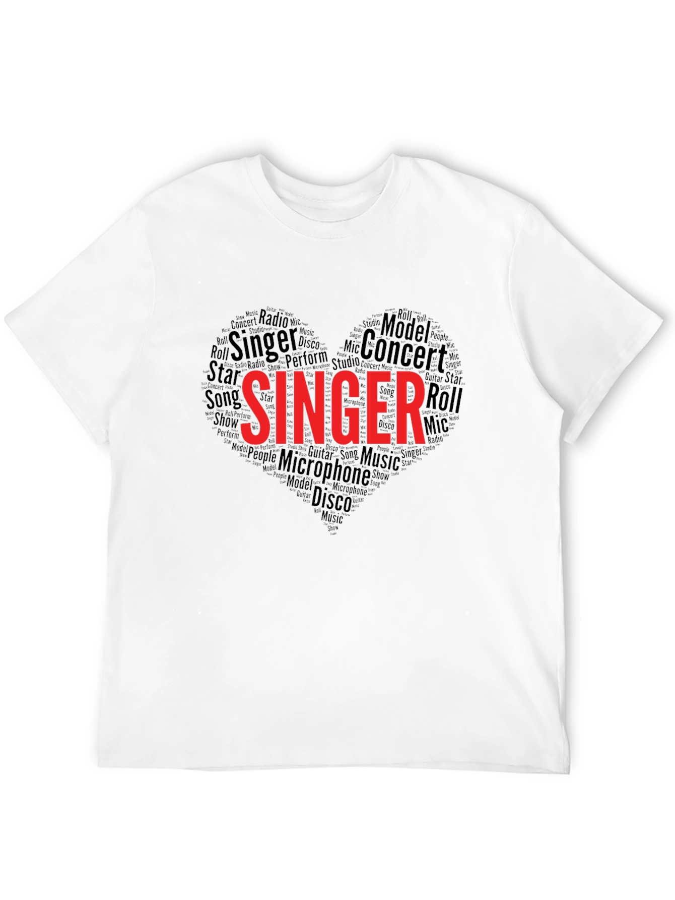 Singer Heart Word Art Graphic Tee