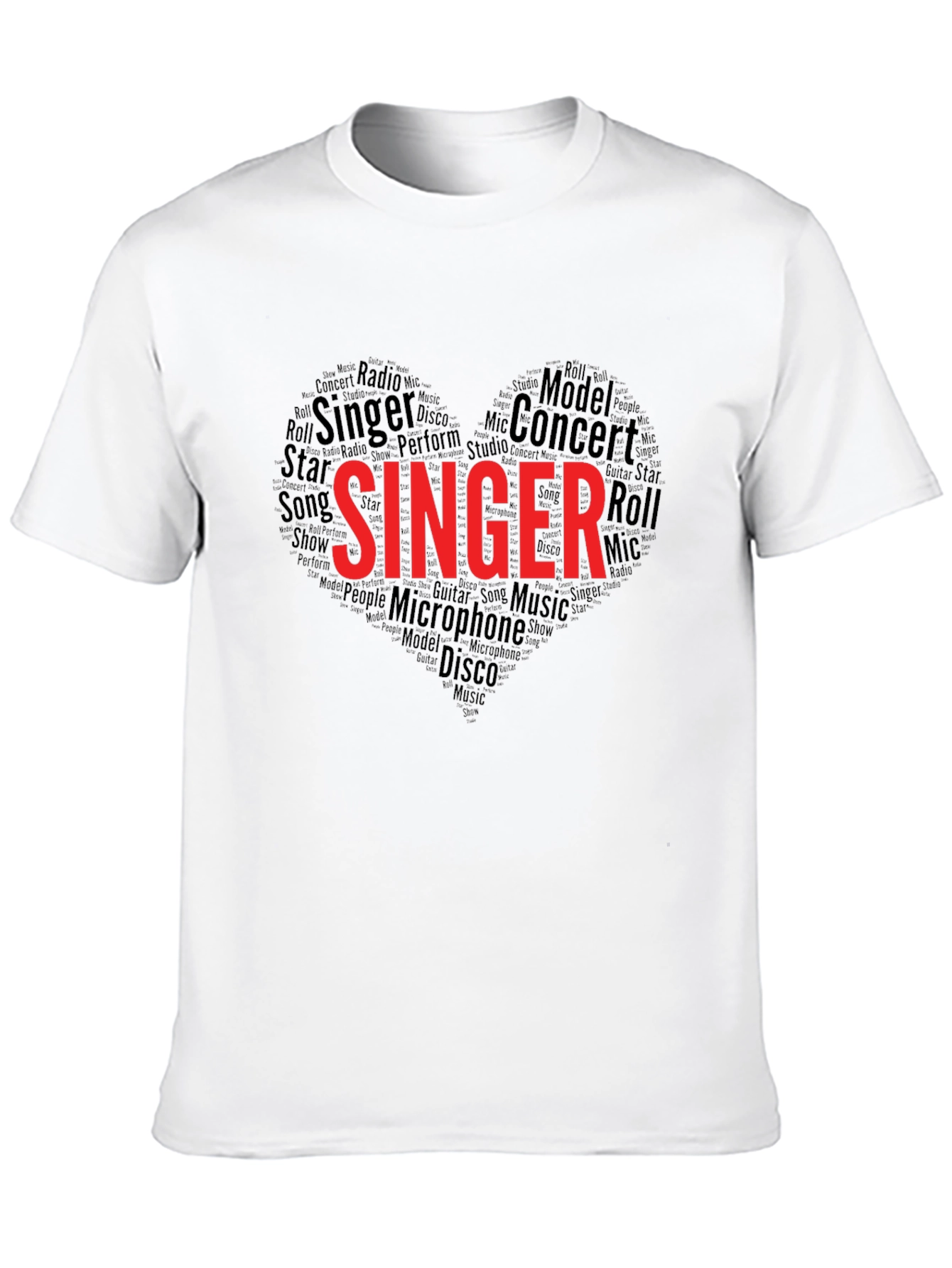 Singer Heart Word Art Graphic Tee