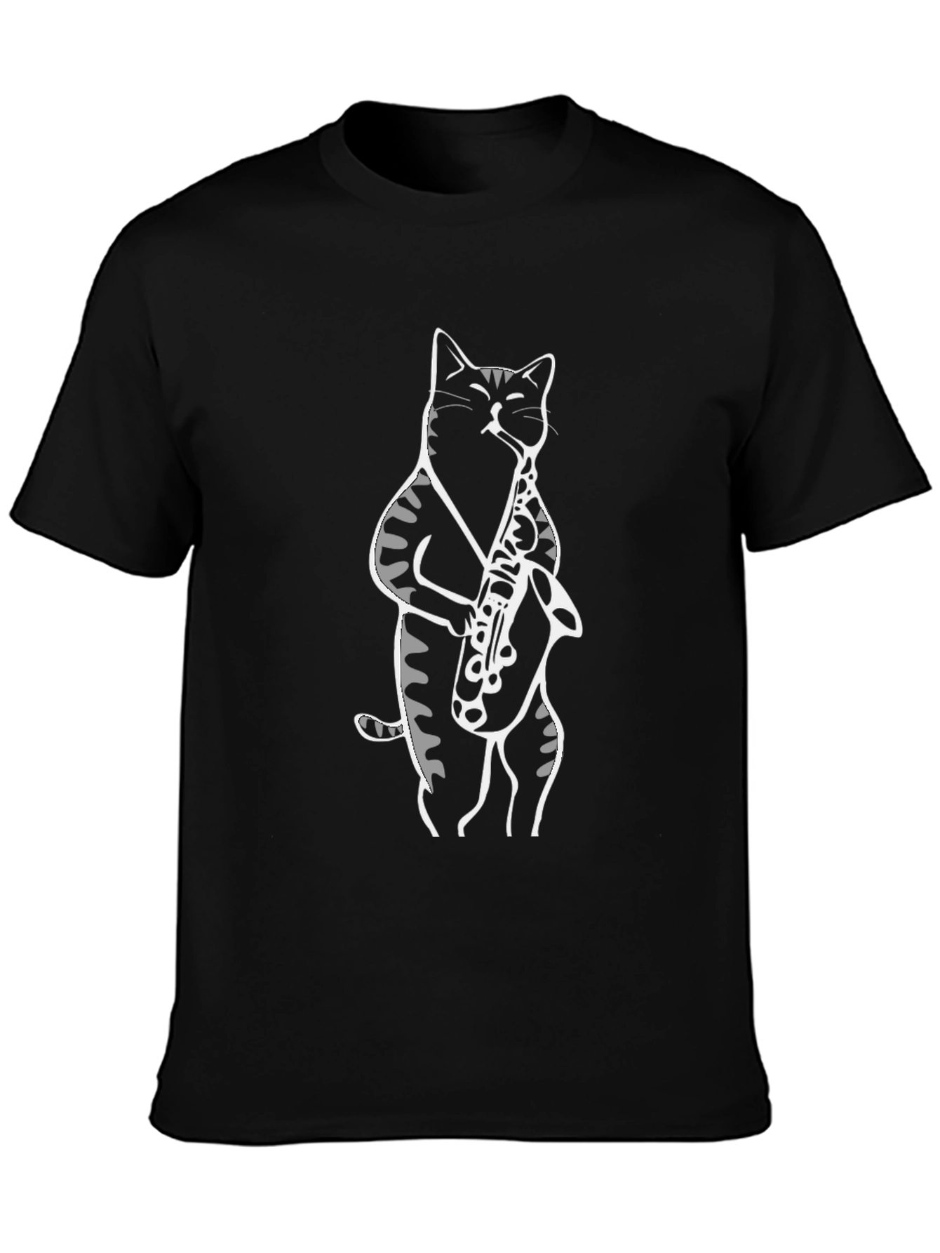 Cat Saxophone Player Graphic T-Shirt
