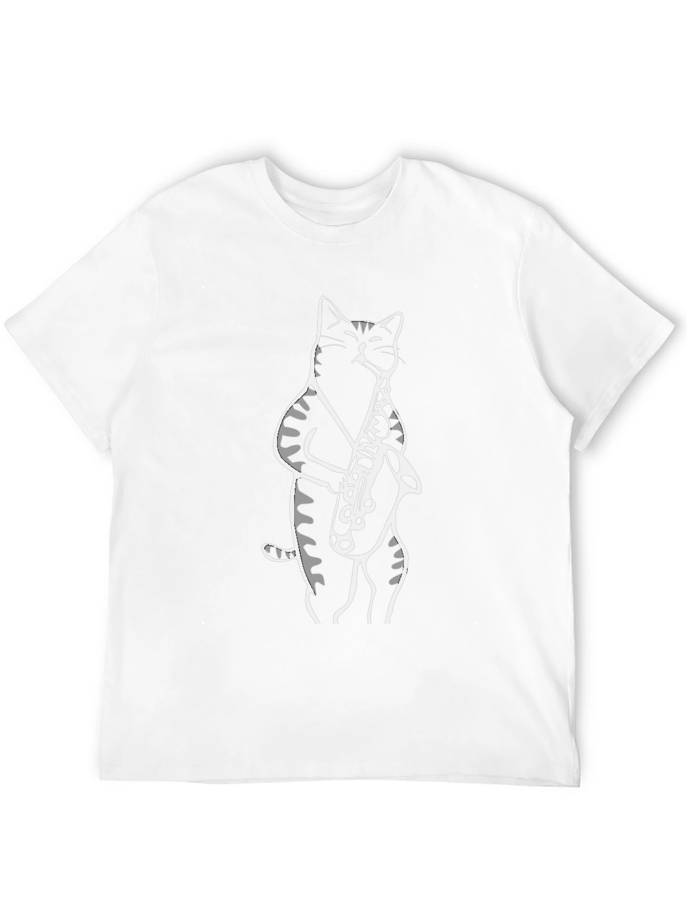 Cat Saxophone Player Graphic T-Shirt