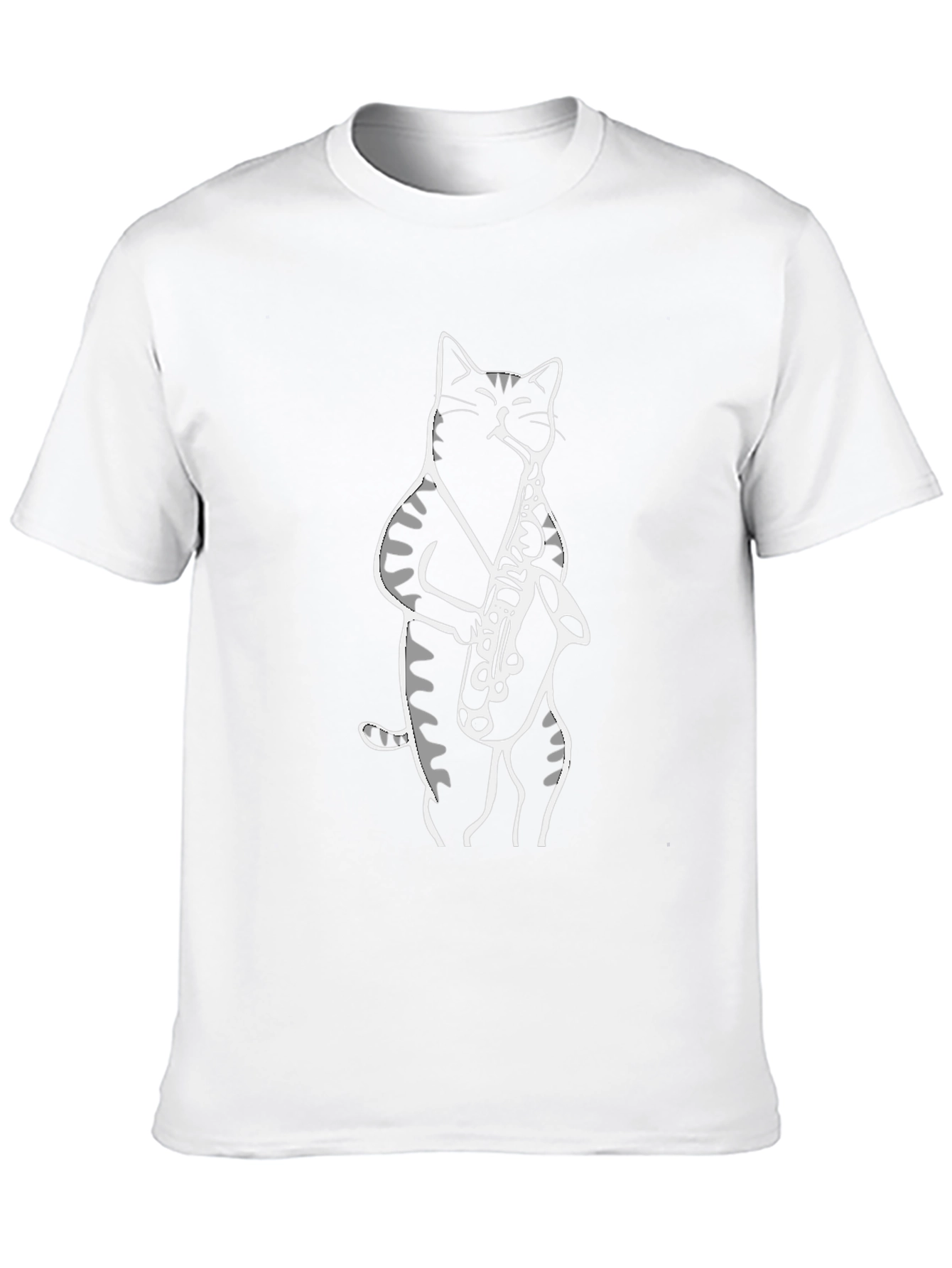 Cat Saxophone Player Graphic T-Shirt