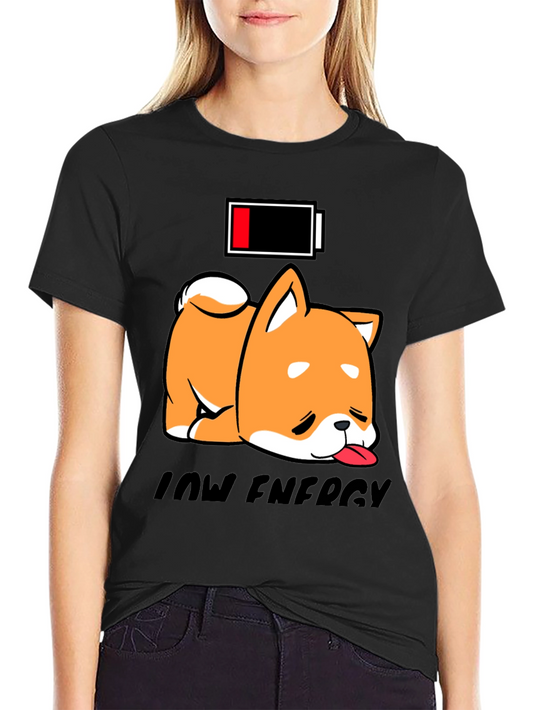Low Energy Shiba Inu Graphic Tee - Funny Dog Shirt