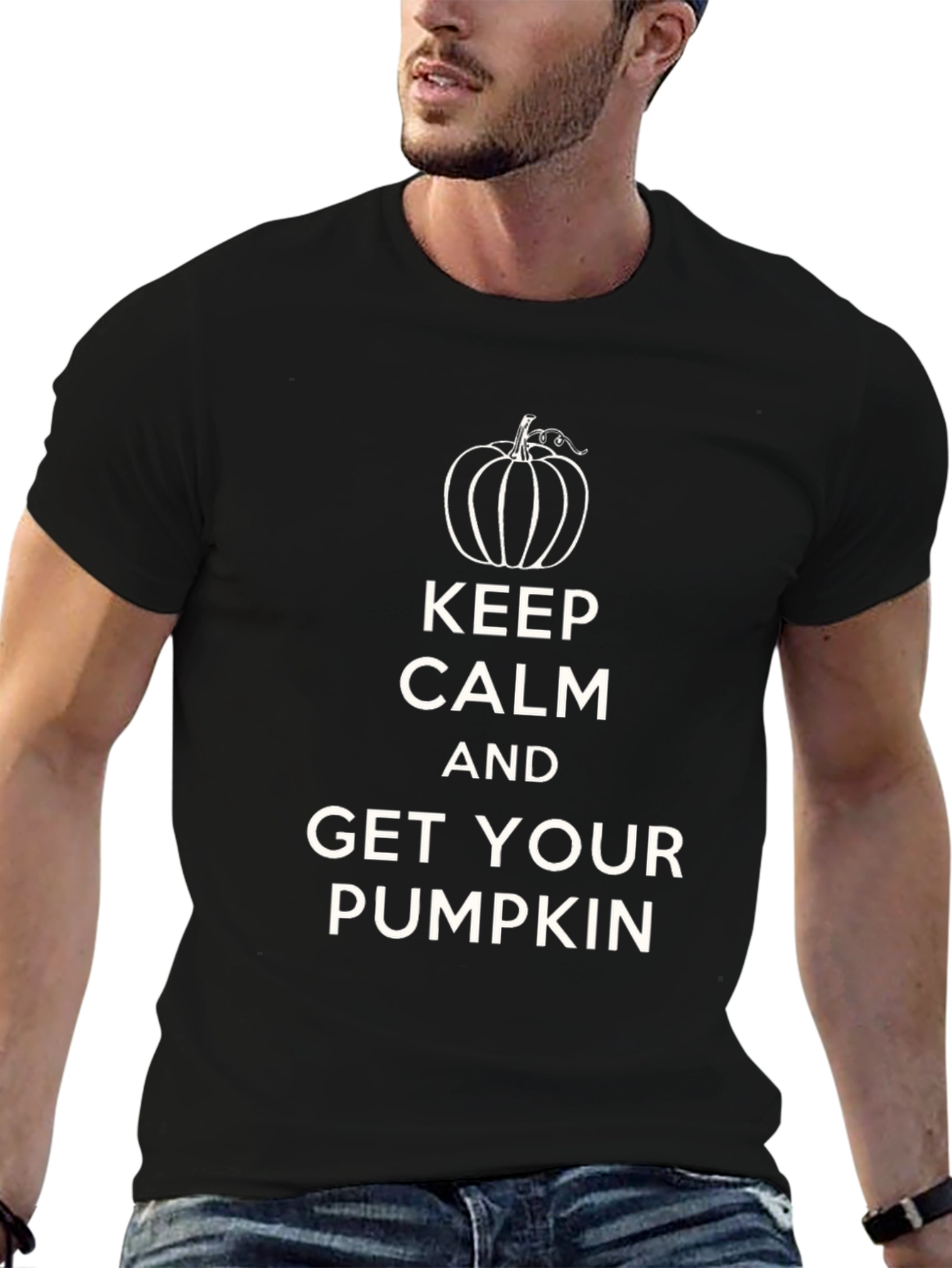 Keep Calm Pumpkin Black T-Shirt