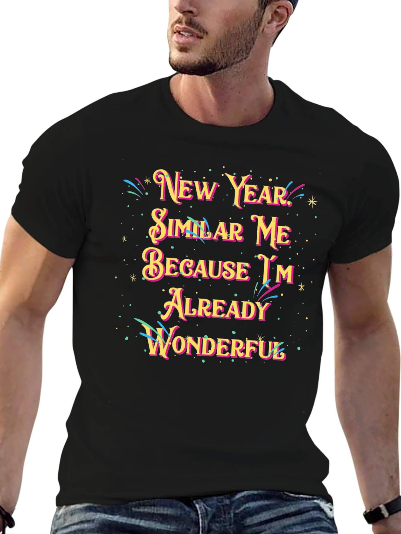 New Year Similar Me Wonderful Black Graphic Tee