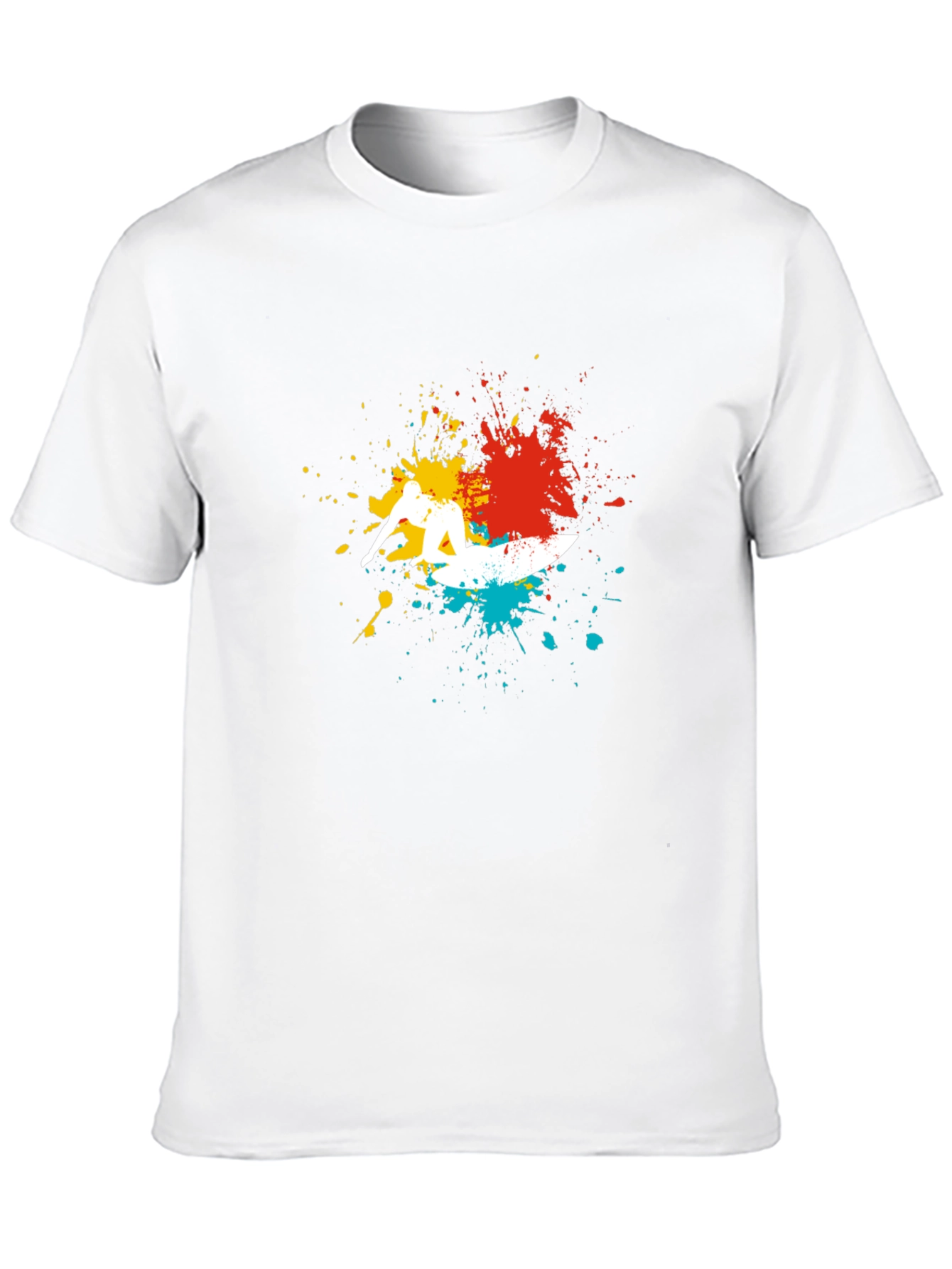 Surfer Splash Graphic Tee - Cool Black T-Shirt