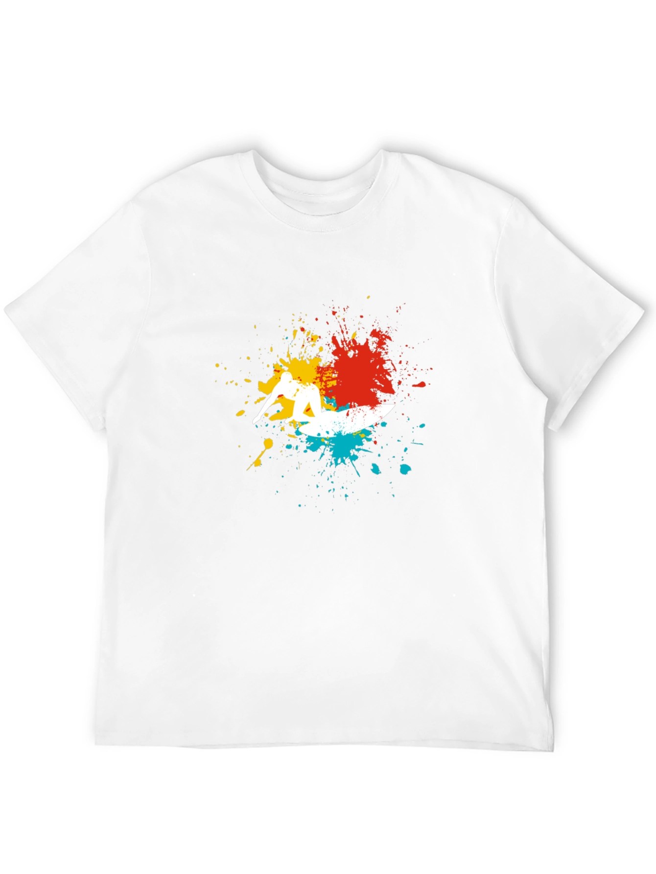 Surfer Splash Graphic Tee - Cool Black T-Shirt