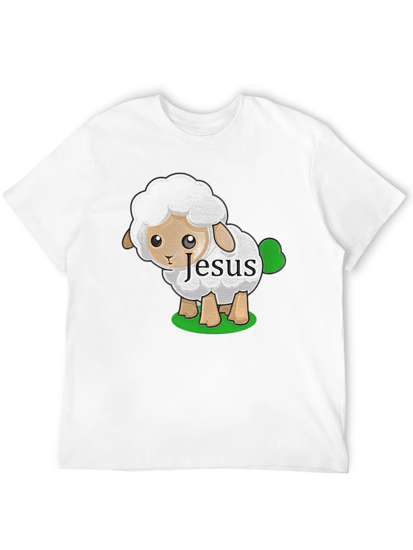 Cute Jesus Sheep T-Shirt - Black Cotton Tee