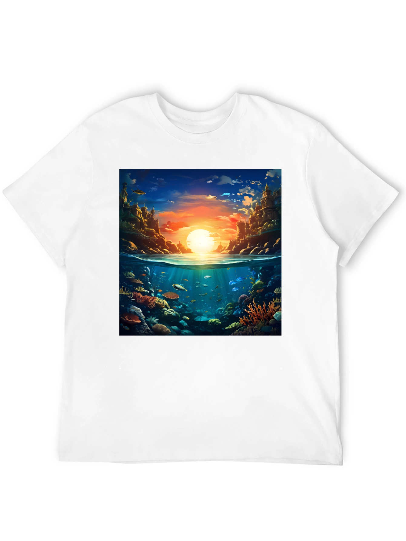 Ocean Reef Scene Graphic Tee - Dive into Style
