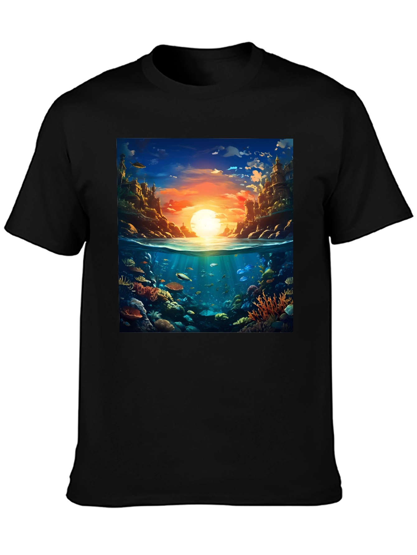 Ocean Reef Scene Graphic Tee - Dive into Style