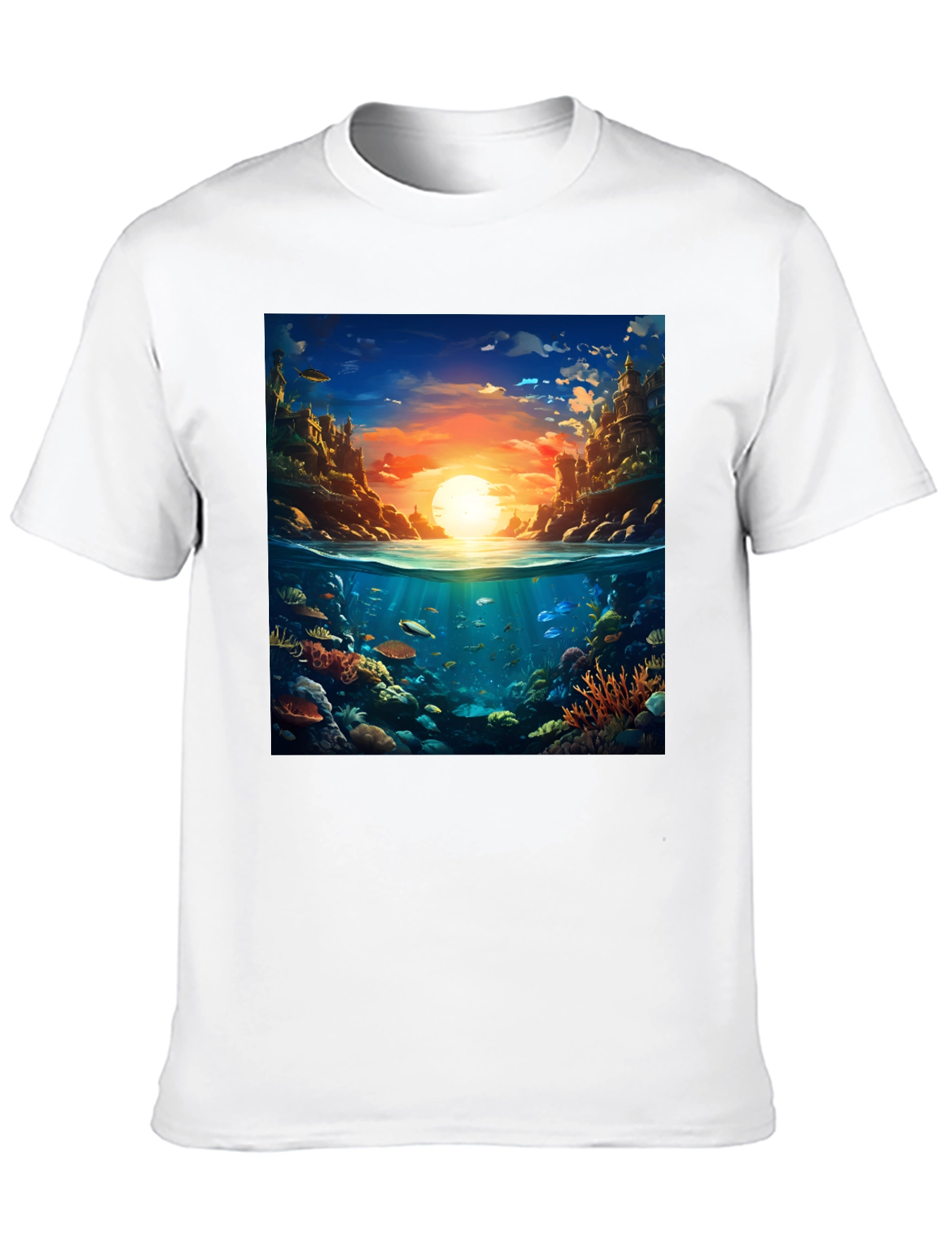 Ocean Reef Scene Graphic Tee - Dive into Style