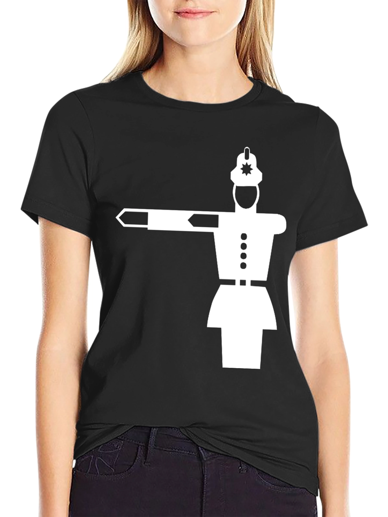 Retro Traffic Cop T-Shirt - Black