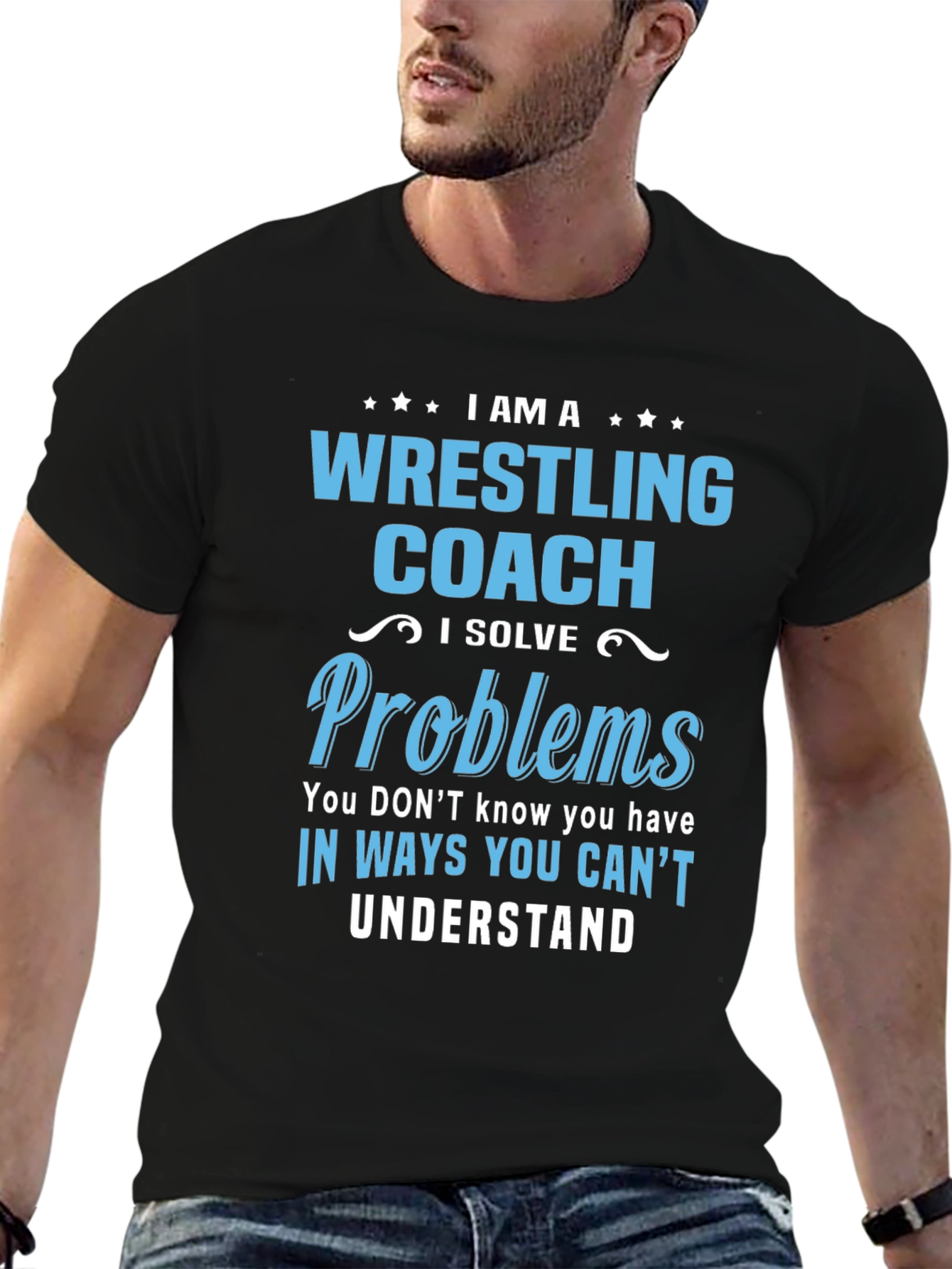 Wrestling Coach T-Shirt: I Solve Problems Tee