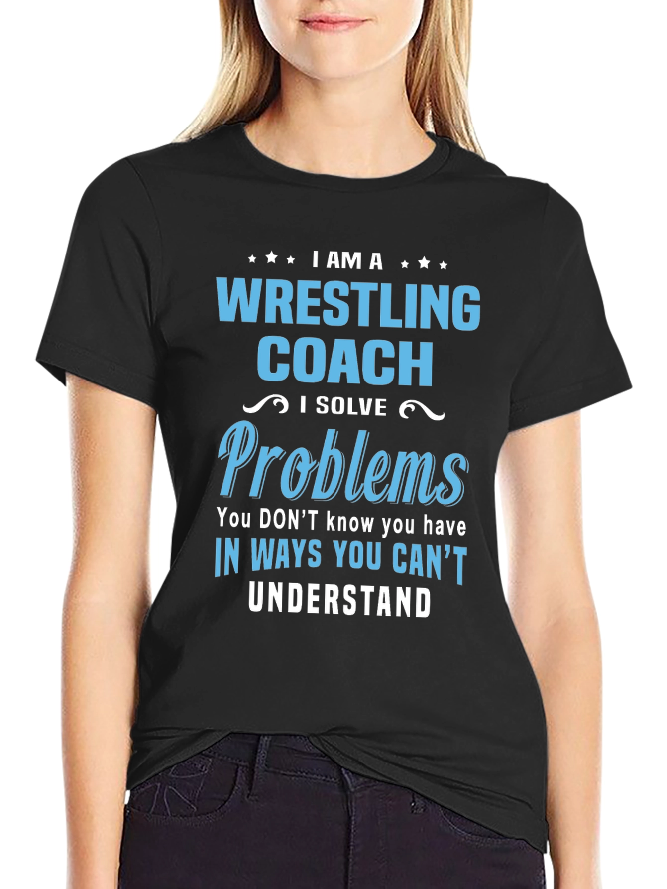 Wrestling Coach T-Shirt: I Solve Problems Tee