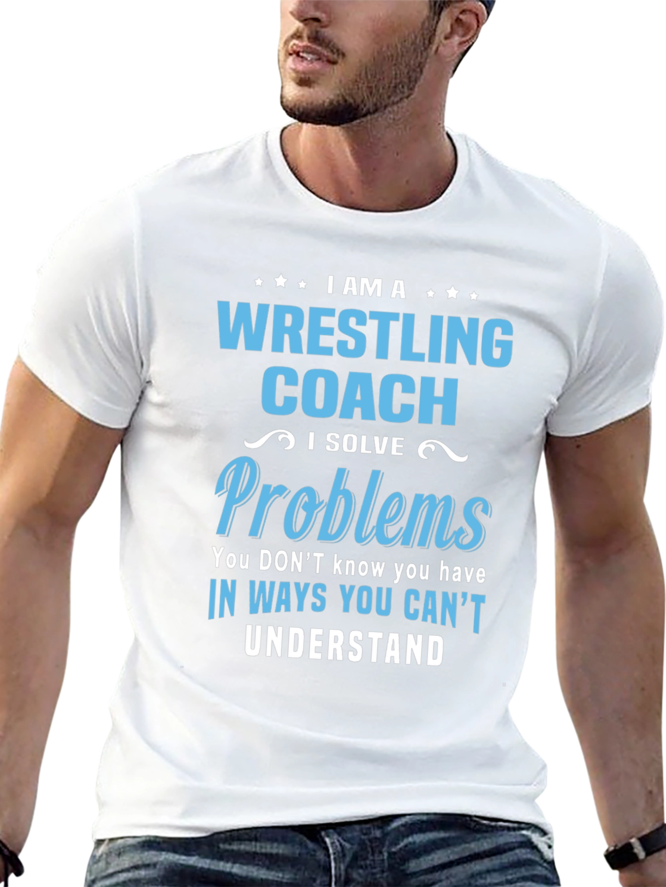 Wrestling Coach T-Shirt: I Solve Problems Tee