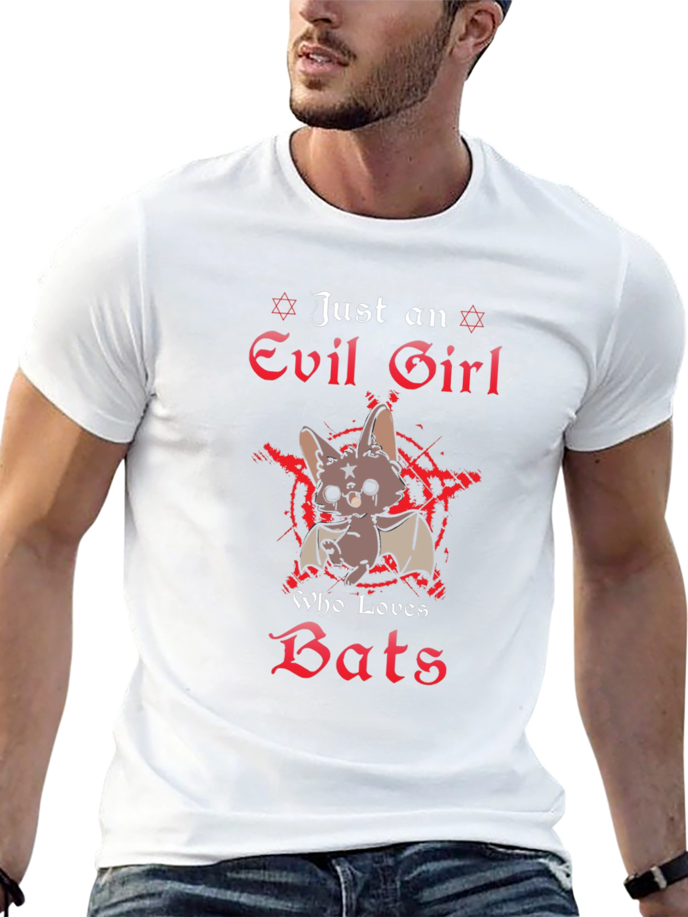 Evil Girl Who Loves Bats Graphic T-Shirt