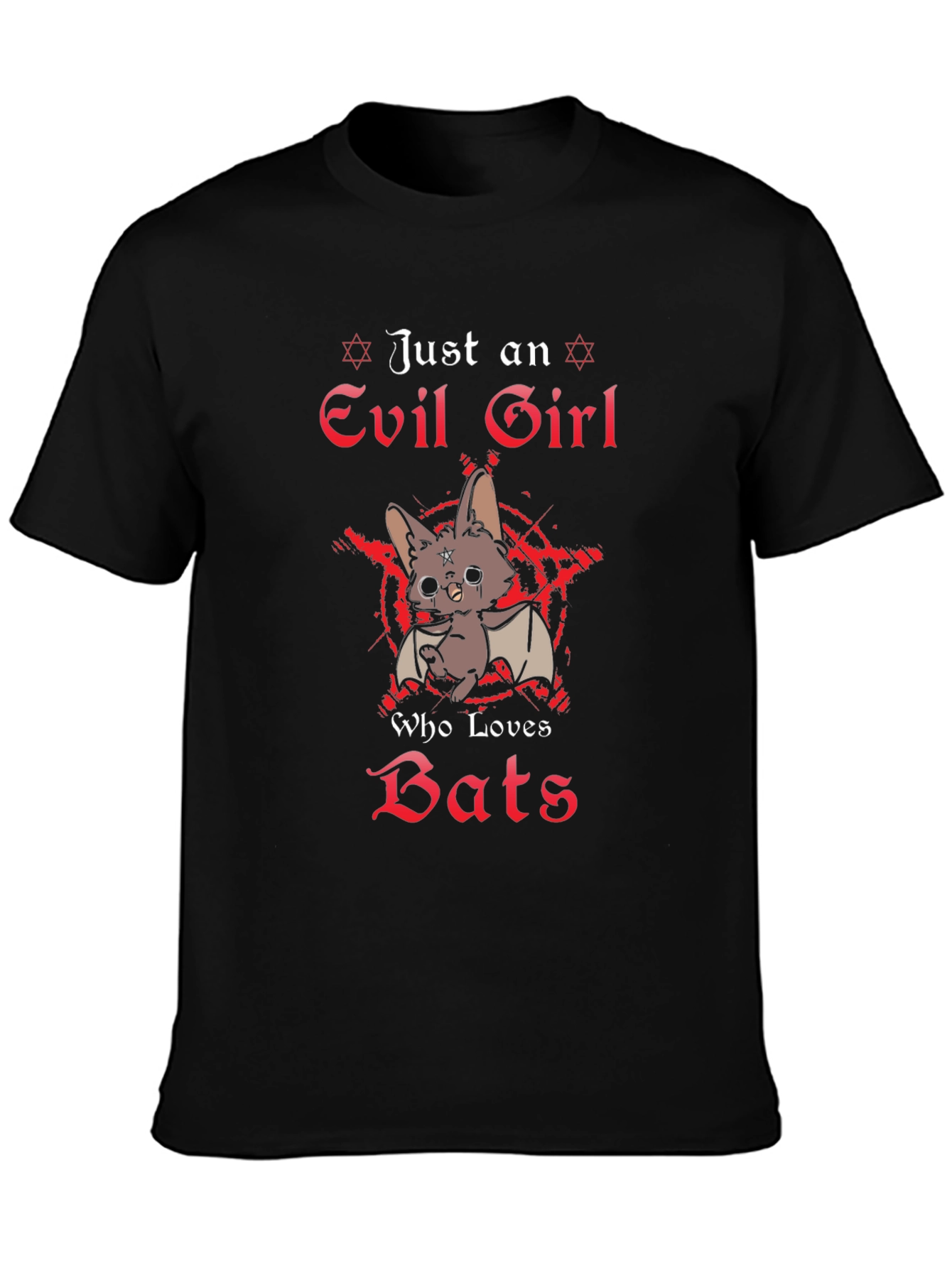 Evil Girl Who Loves Bats Graphic T-Shirt
