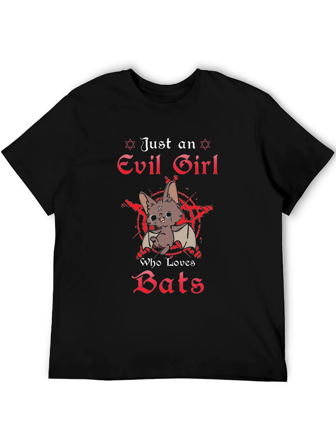 Evil Girl Who Loves Bats Graphic T-Shirt