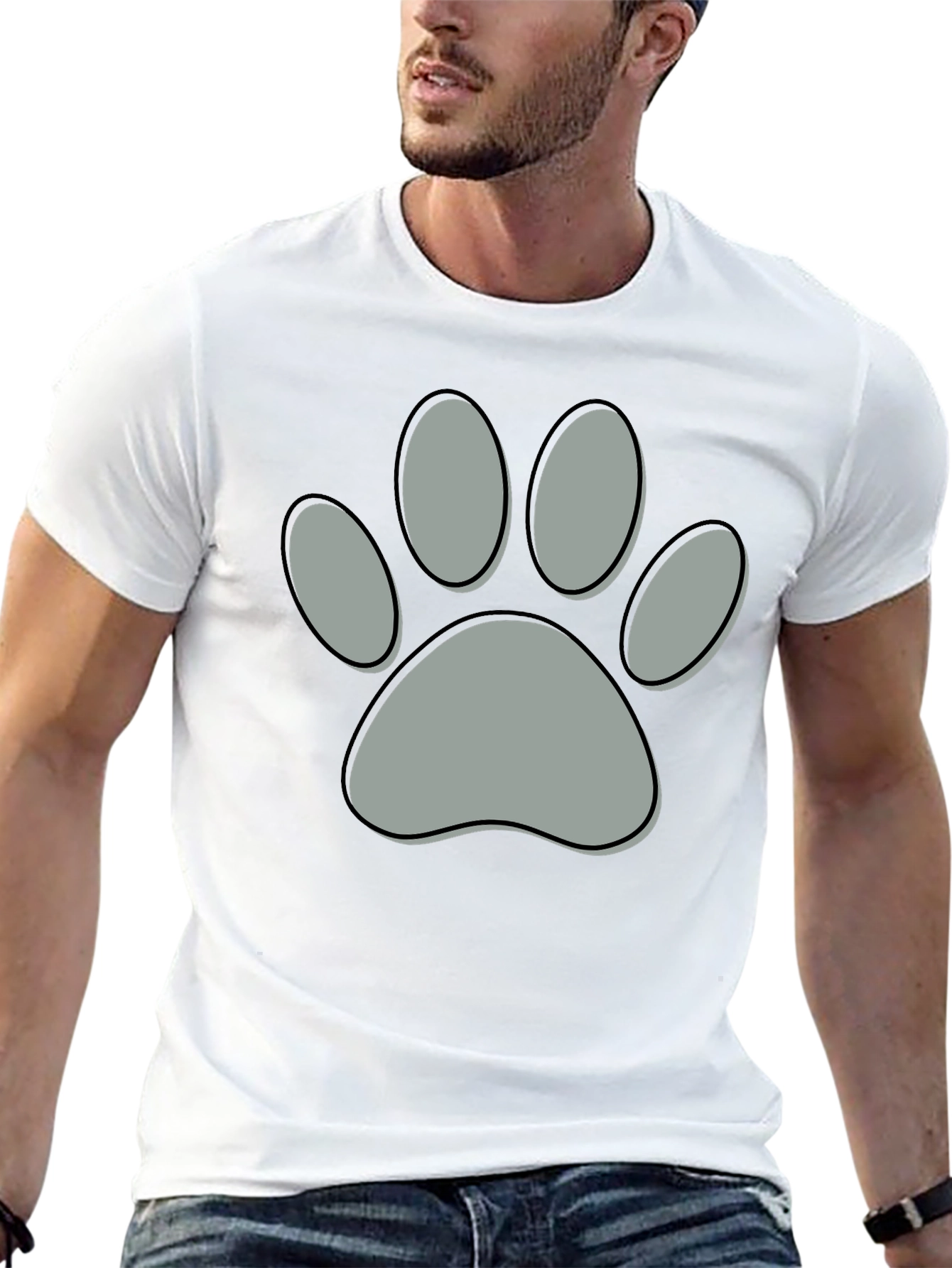 Paw Print Graphic Tee - Black