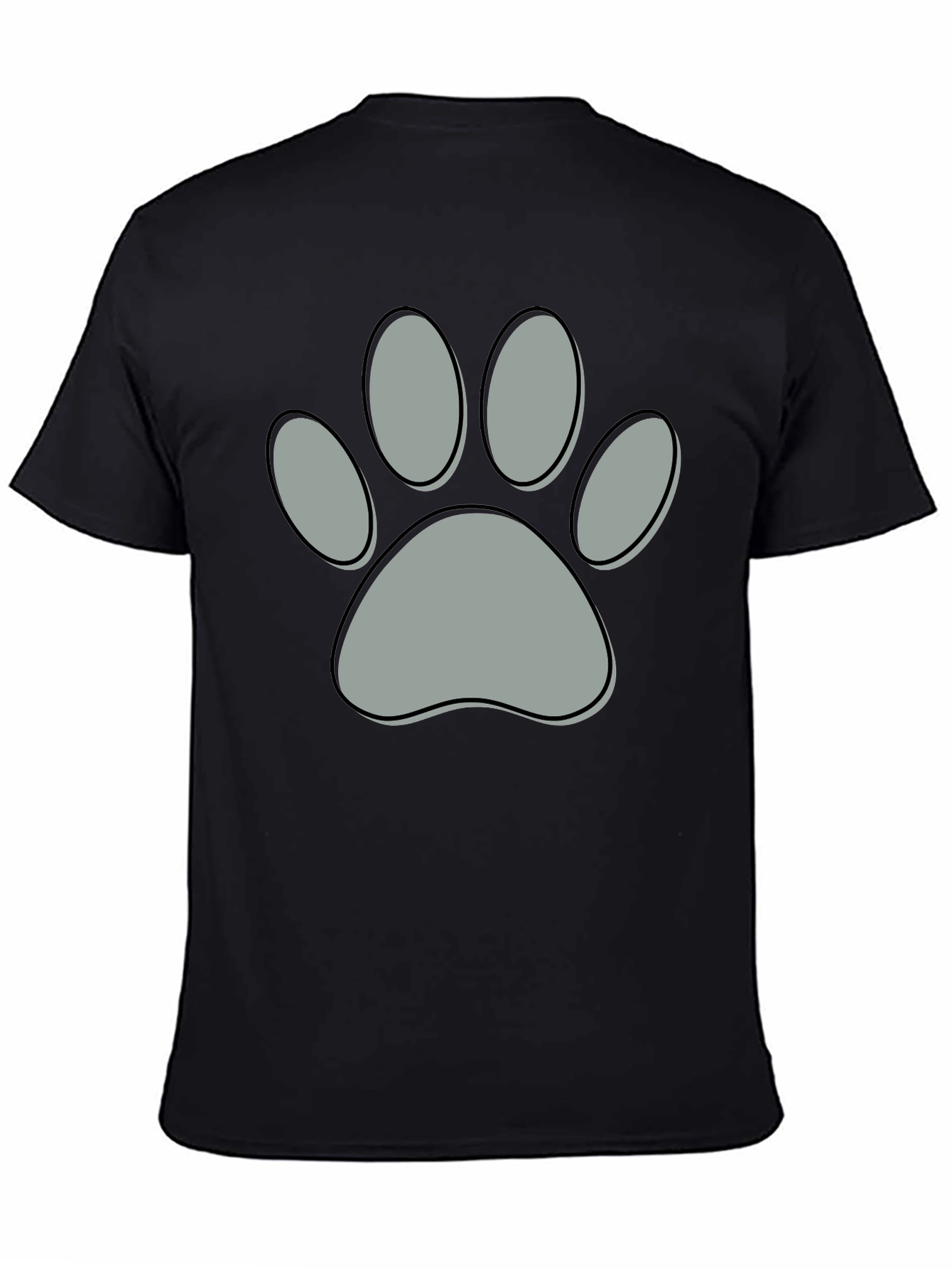 Paw Print Graphic Tee - Black
