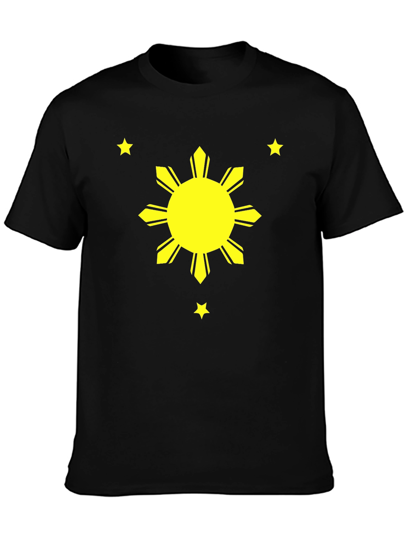 Philippines Flag Sun & Stars Black T-Shirt