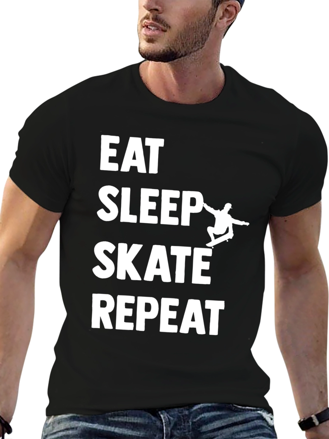 Eat Sleep Skate Repeat Graphic Tee - Black
