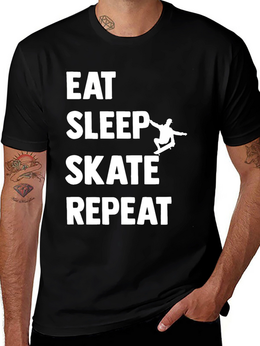 Eat Sleep Skate Repeat Graphic Tee - Black