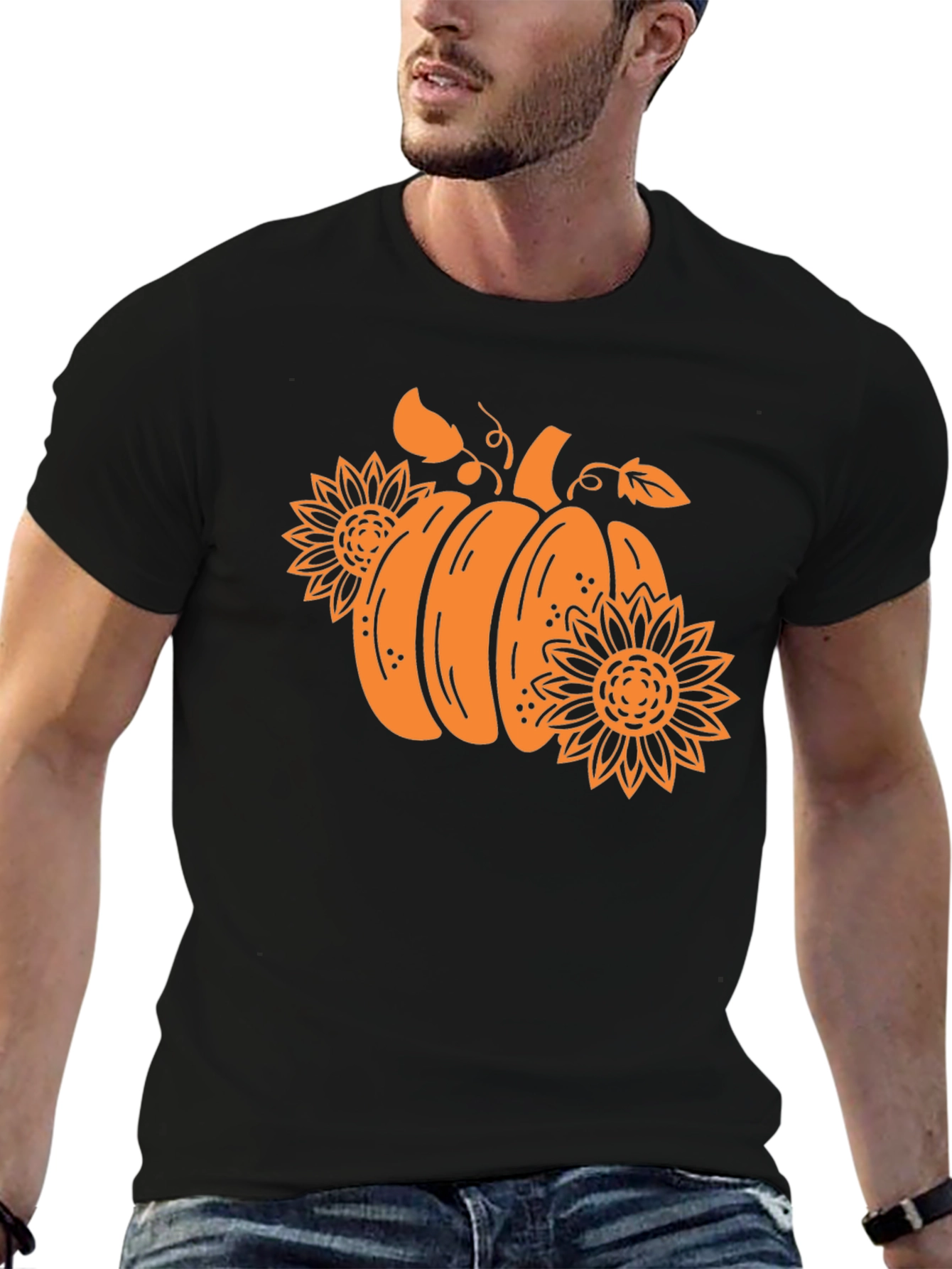 Pumpkin & Sunflower Graphic Tee - Fall Vibes