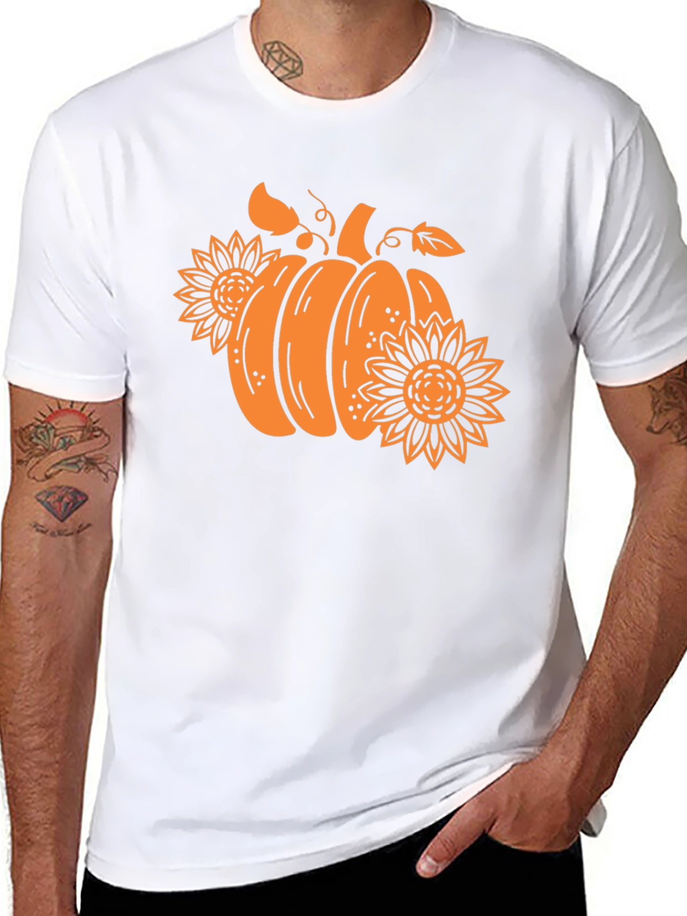 Pumpkin & Sunflower Graphic Tee - Fall Vibes