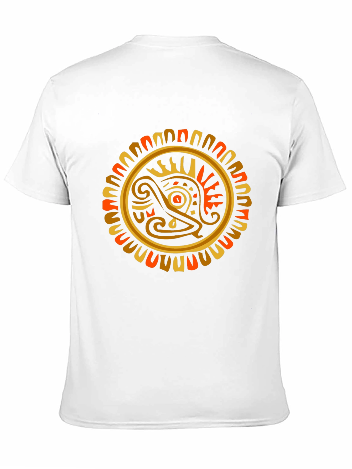 Aztec Sun God Graphic T-Shirt - Black