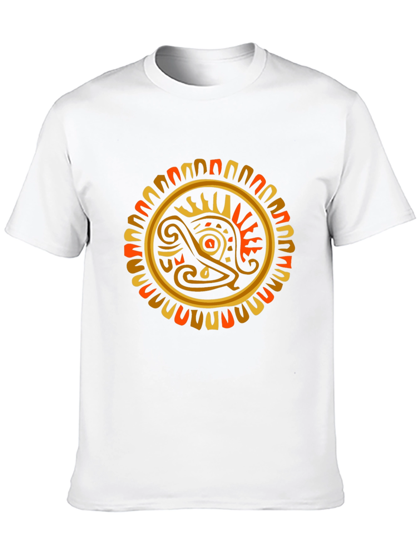Aztec Sun God Graphic T-Shirt - Black