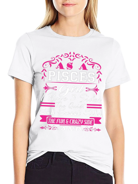 Pisces Girl T-Shirt: 3 Sides Zodiac Tee