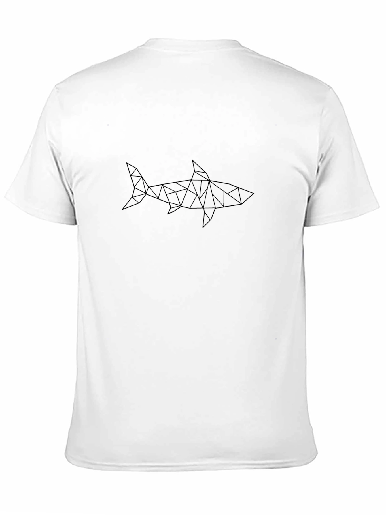 Geometric Shark Graphic Black T-Shirt