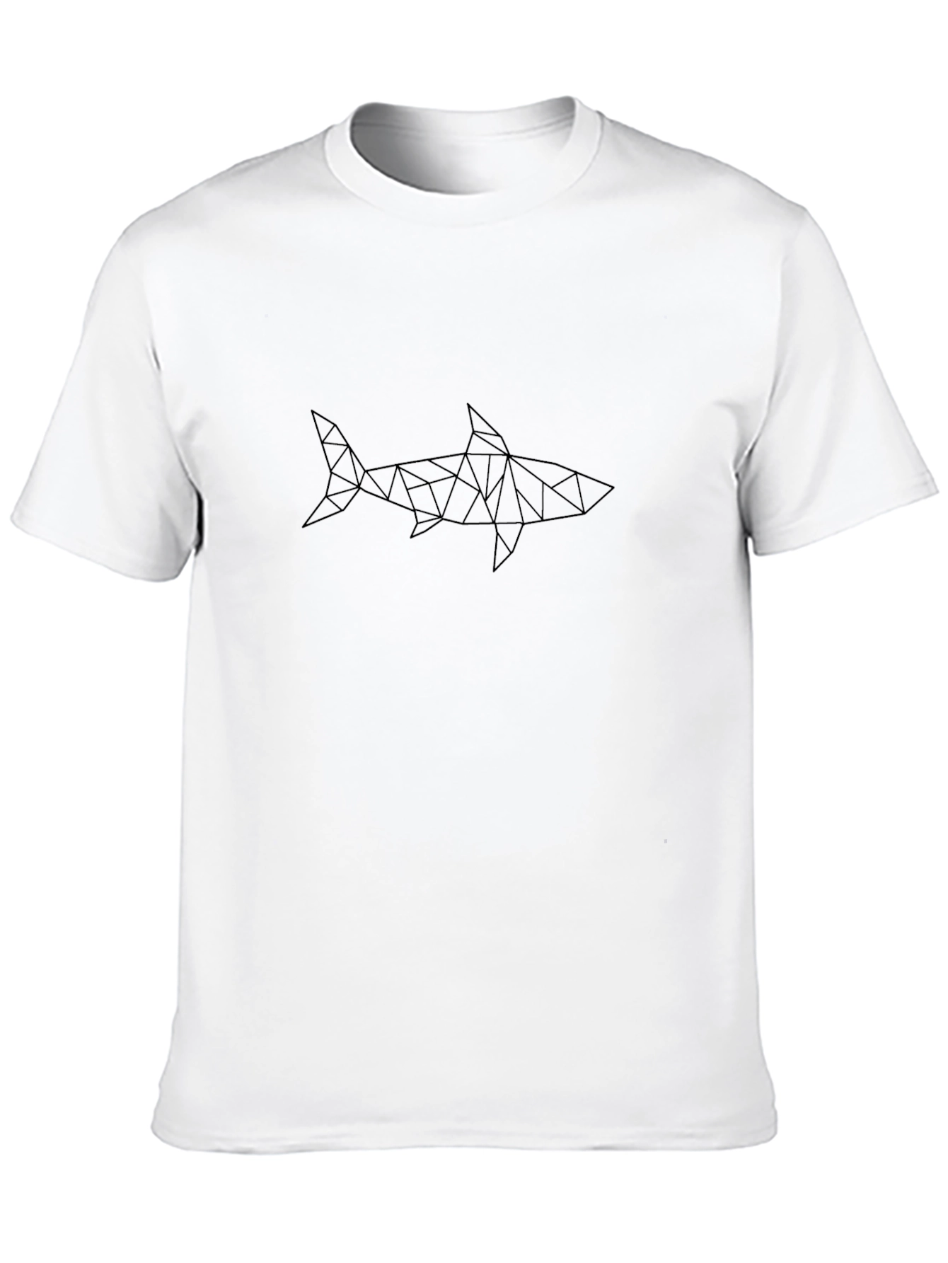 Geometric Shark Graphic Black T-Shirt