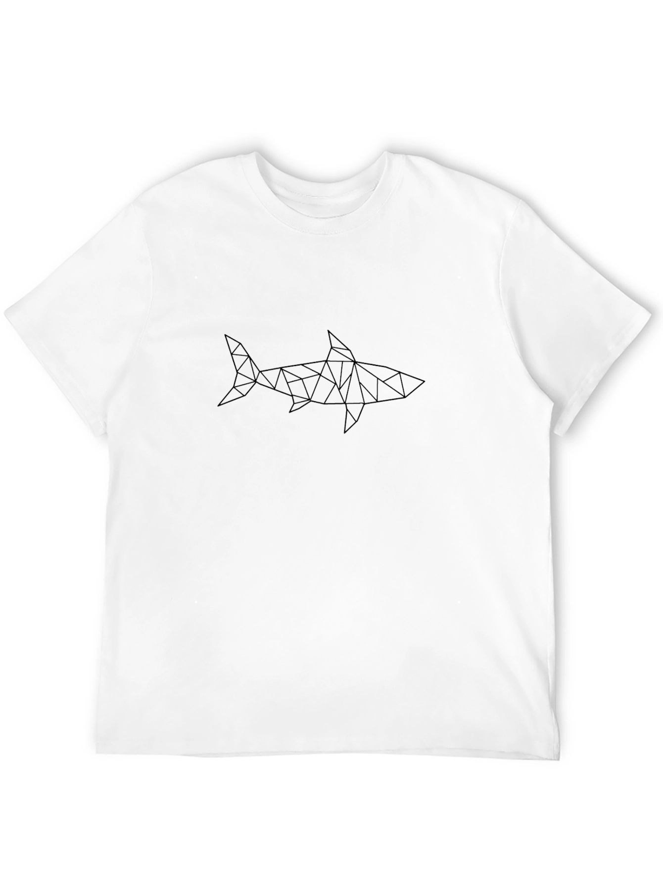 Geometric Shark Graphic Black T-Shirt