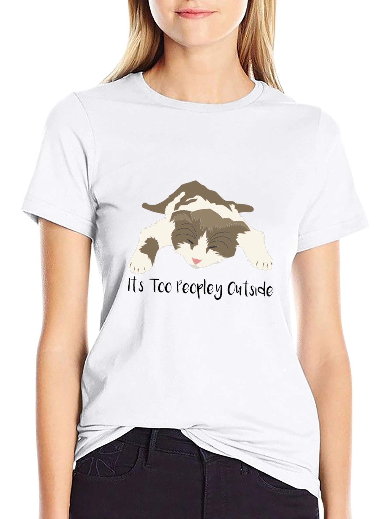 Too Peopley Outside Cat T-Shirt