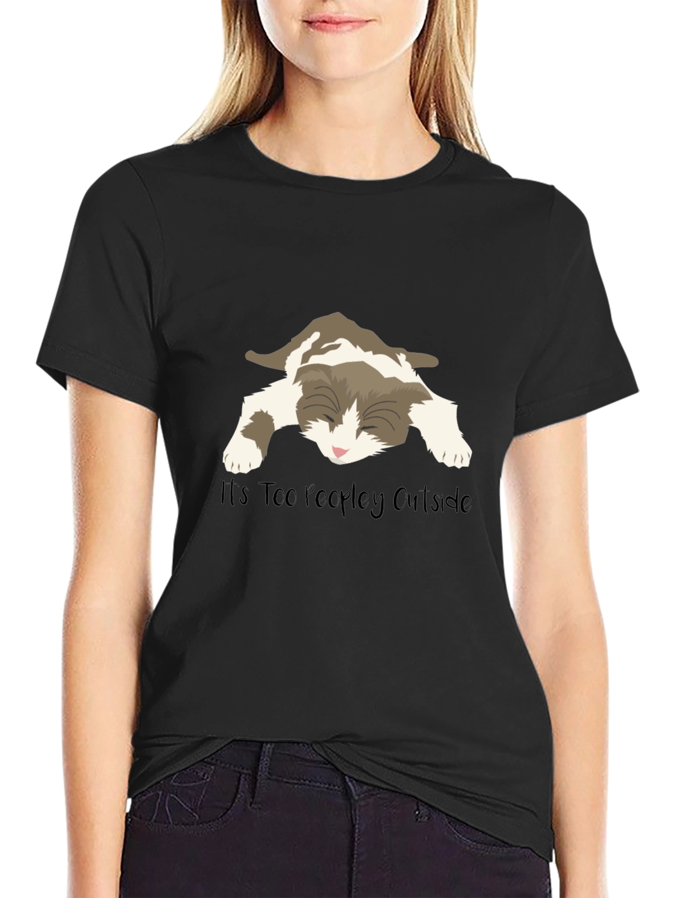Too Peopley Outside Cat T-Shirt