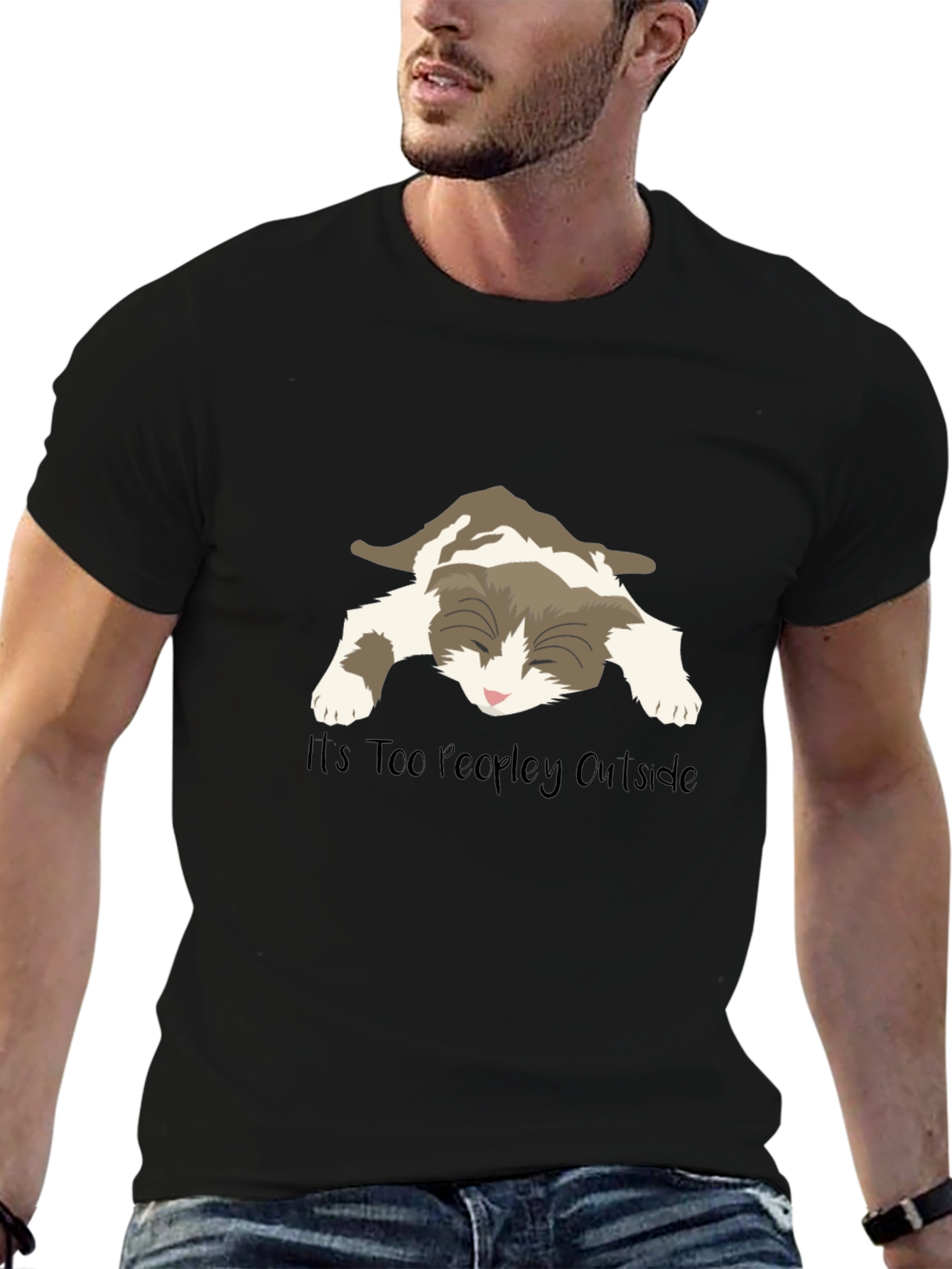 Too Peopley Outside Cat T-Shirt