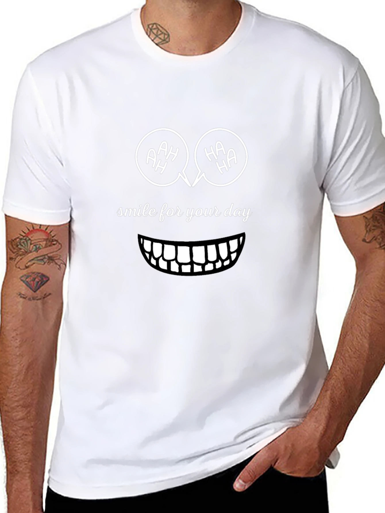 Smile for Your Day Graphic Tee - Black