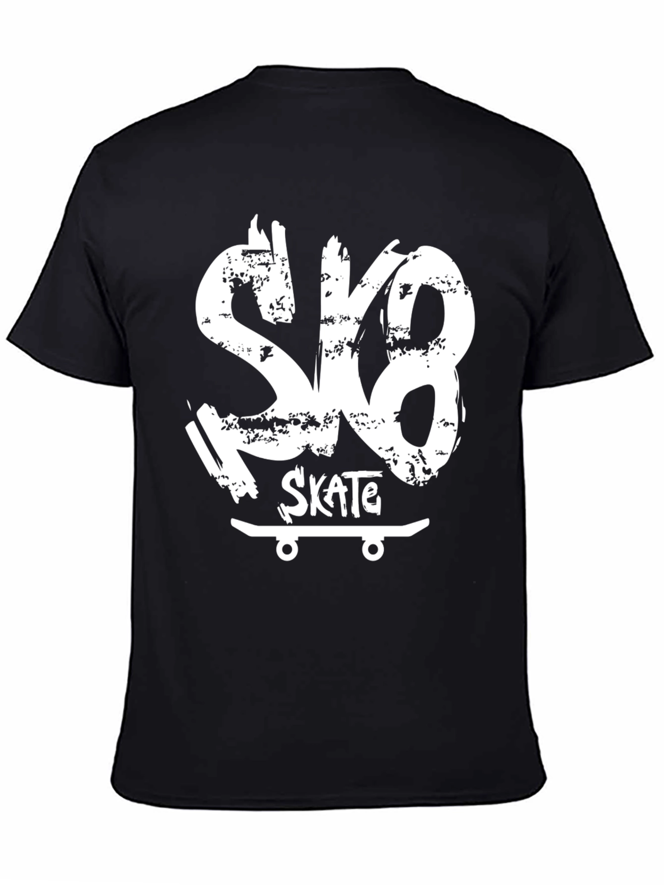 Sk8 Skate T-Shirt - Black - Skateboarding Tee